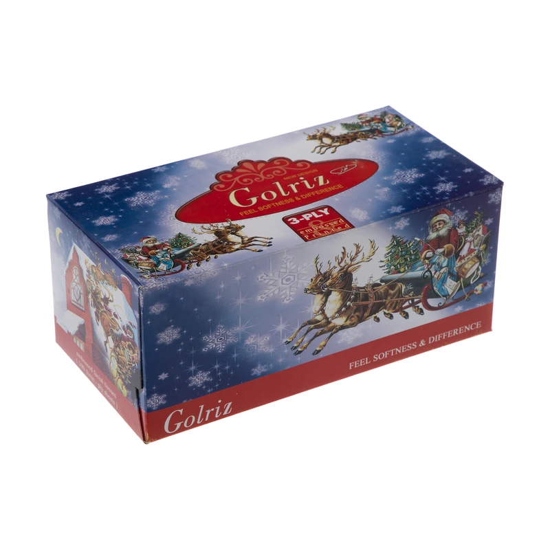 qualityq_90-53731 دستمال کاغذی 100 برگ گلریز گلدار طرح بابانوئل - تصویر 1