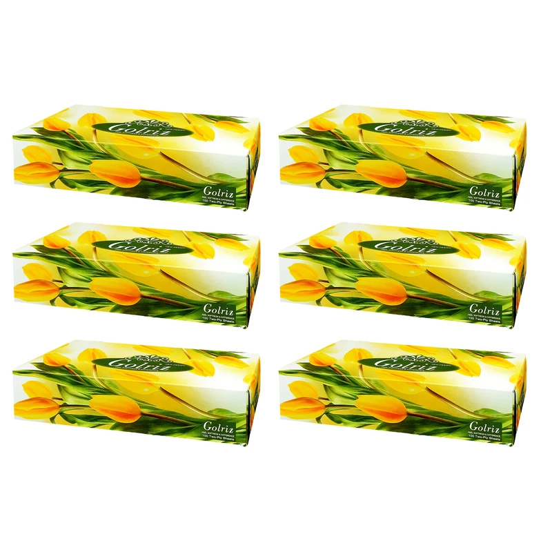 qualityq_90-53855 دستمال کاغذی 100 برگ گلریز مدل لاله مجموعه 6 عددی - تصویر 1