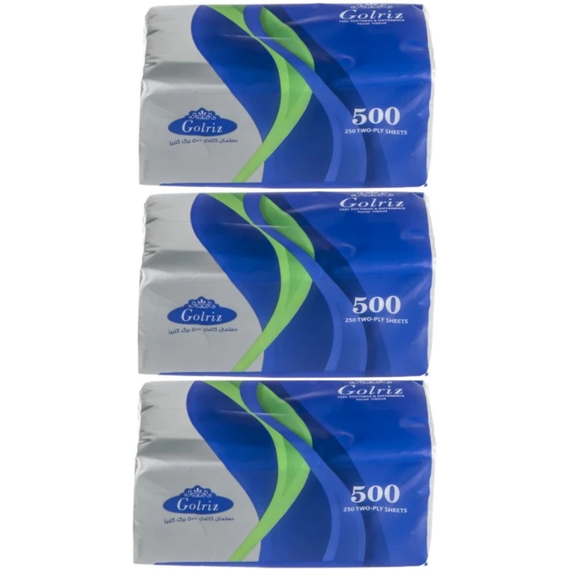qualityq_90-53935 دستمال کاغذی 500 برگ گلریز کد 01 مجموعه 3 عددی - تصویر 1