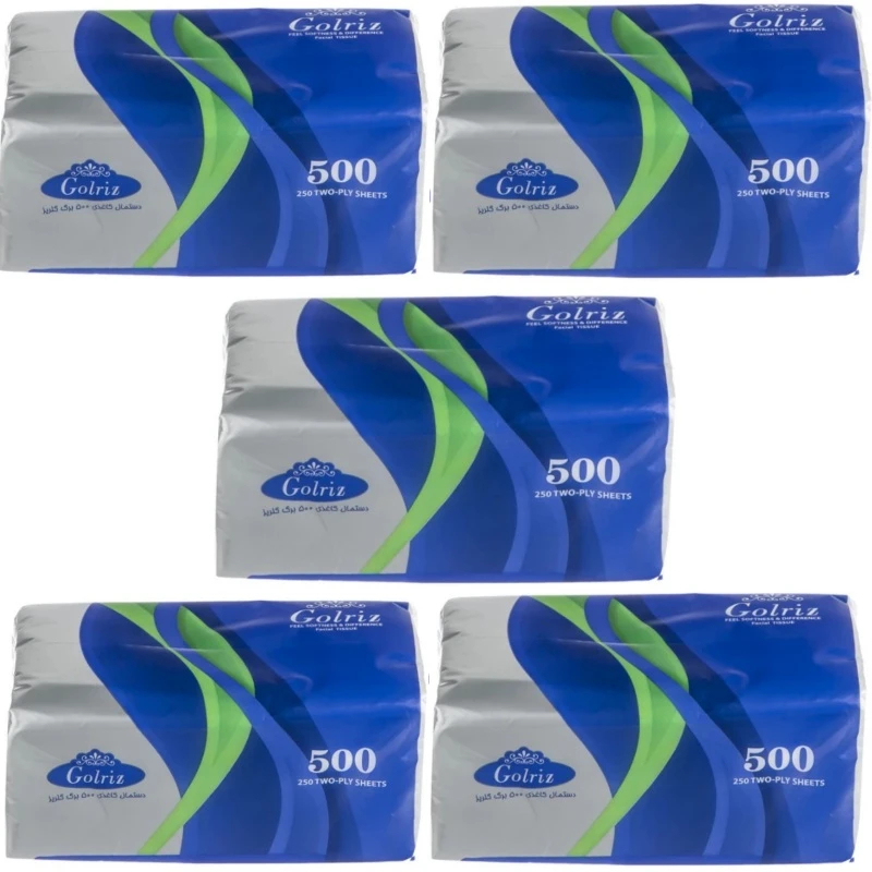 qualityq_90-53937 دستمال کاغذی 500 برگ گلریز کد 01 مجموعه 5 عددی - تصویر 1