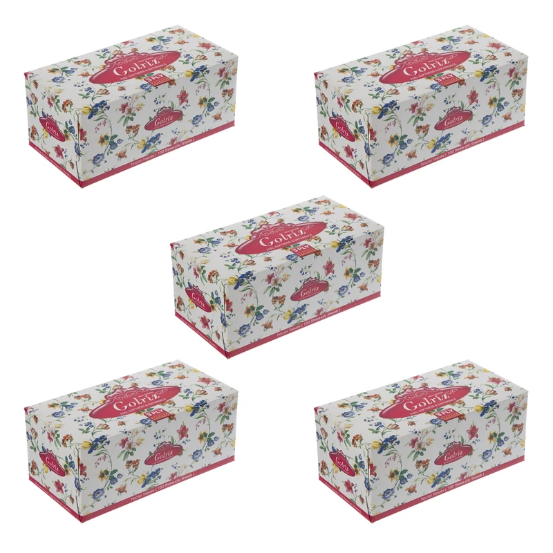 qualityq_90-53972 دستمال کاغذی 100 برگ گلریز مدل گل مریم کد 0101 بسته 5 عددی - تصویر 1