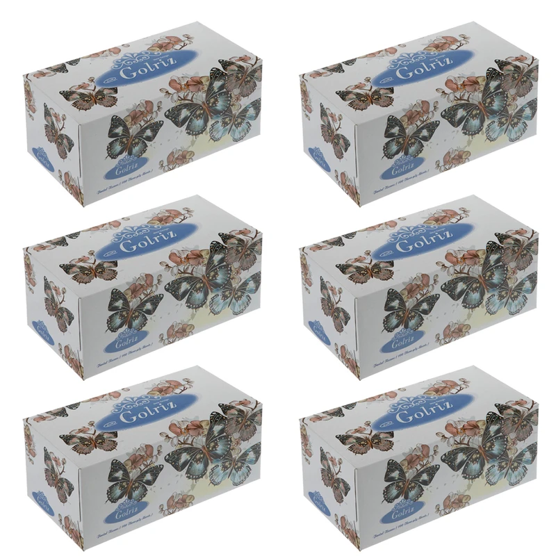 qualityq_90-54024 دستمال کاغذی 100 برگ گلریز گلدار مدل افسون بسته 6 عددی - تصویر 1