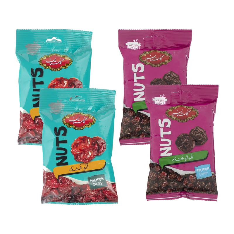 qualityq_90-5404 آلو و آلبالو خشک گلستان - 80 و 100گرمی بسته 4عددی - تصویر 1