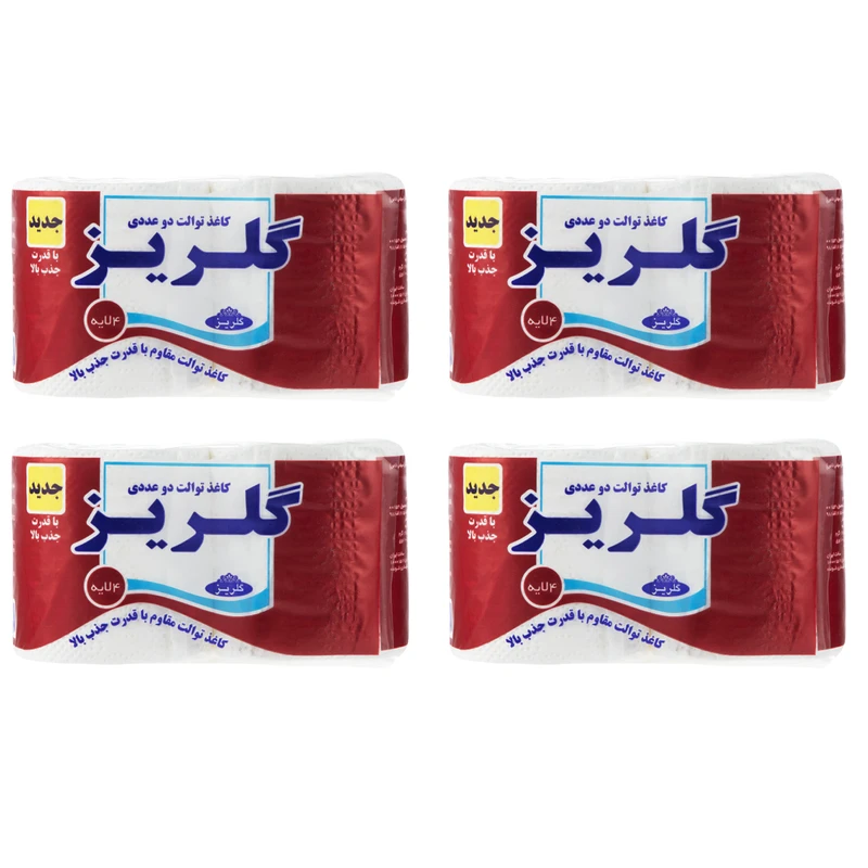 qualityq_90-54042 دستمال توالت گلریز مدل B4 چهار بسته 2 عددی - تصویر 1