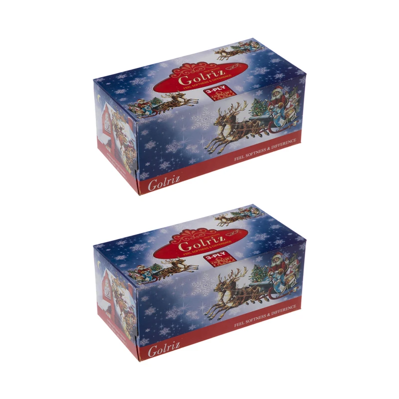 qualityq_90-54067 دستمال کاغذی 100 برگ گلریز مدل بابانوئل بسته 2 عددی - تصویر 1