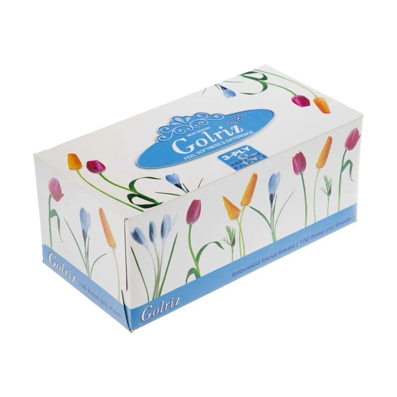 qualityq_90-54090 دستمال کاغذی 100 برگ گلریز مدل لاله 3 لایه گلدار - تصویر 1