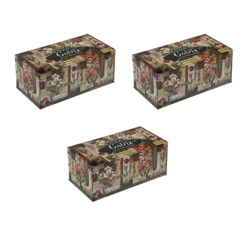 qualityq_90-54112 دستمال کاغذی 100 برگ گلریز مدل شقایق بسته 3 عددی - تصویر 1