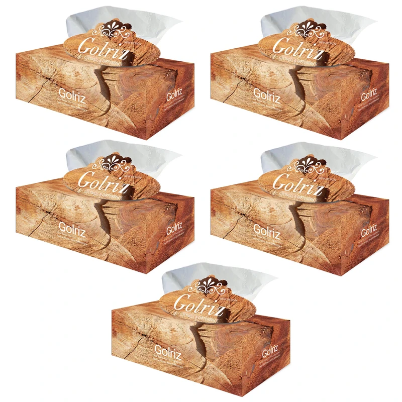 qualityq_90-54130 دستمال کاغذی 150 برگ گلریز مدل Wood بسته 5 عددی - تصویر 1