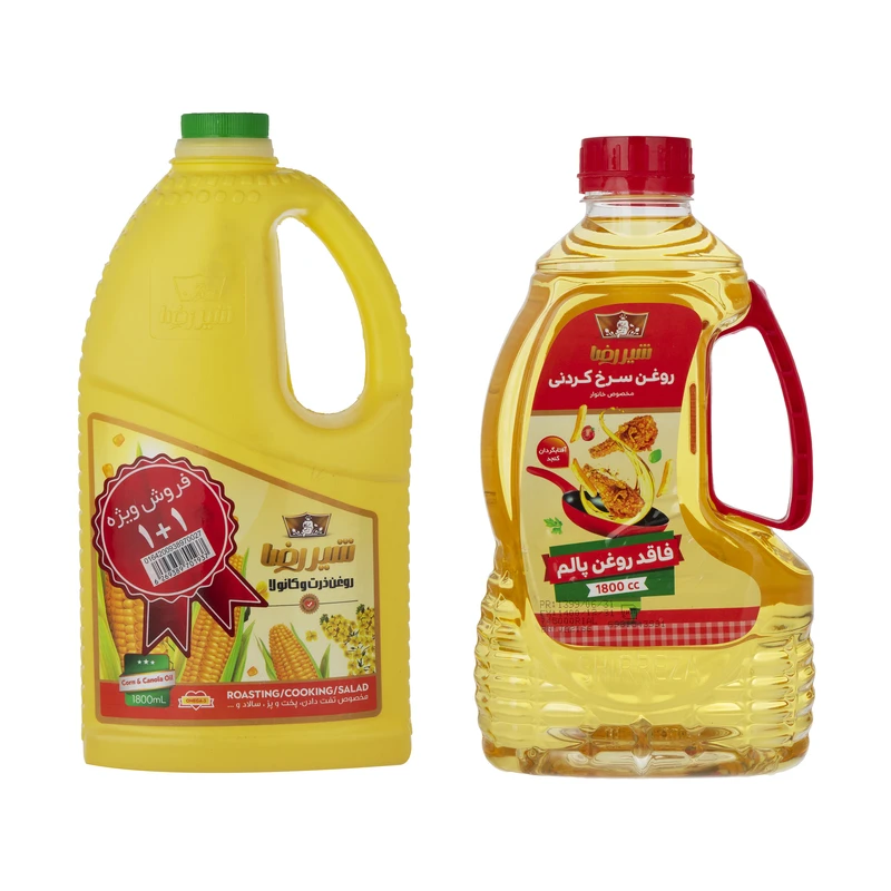 qualityq_90-57051 روغن سرخ کردنی کنجد شیررضا - 1.8 لیتر به همراه روغن ذرت کانولا شیررضا- 1.8 لیتر - تصویر 1
