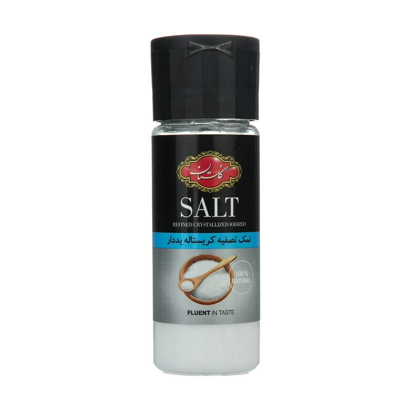 qualityq_90-5713 نمک تصفیه کریستاله ید دار گلستان - 180 گرم - تصویر 1