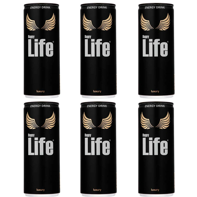 qualityq_90-58627 نوشابه انرژی زا هپی لایف مقدار 250 میلی لیتر بسته 6 عددی - تصویر 1