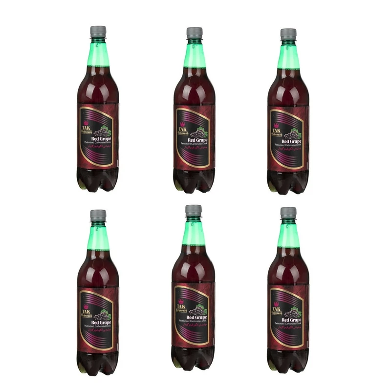 qualityq_90-58942 ماءالشعیر انگور قرمز گازدار تاک بهنوش -1 لیتر - بسته 6 عددی - تصویر 1