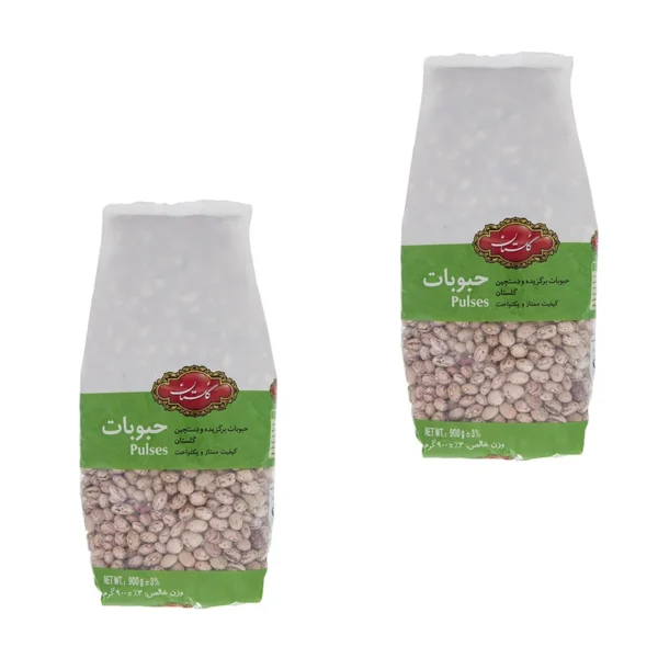 لوبیا چیتی گلستان - 900 گرم بسته 2 عددی