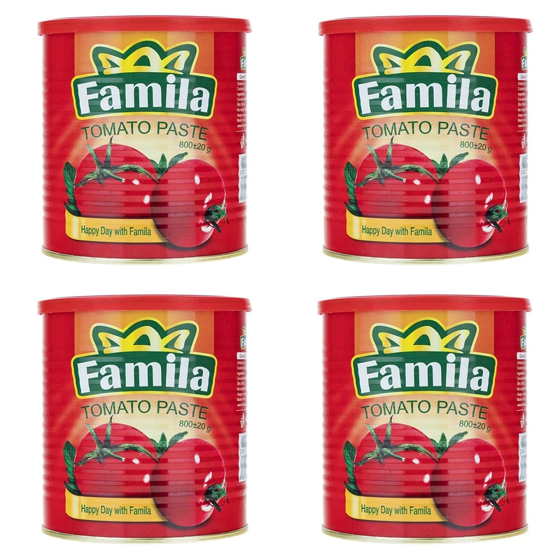 qualityq_90-6748 کنسرو رب گوجه فرنگی فامیلا مقدار 800 گرم بسته 4 عددی - تصویر 1