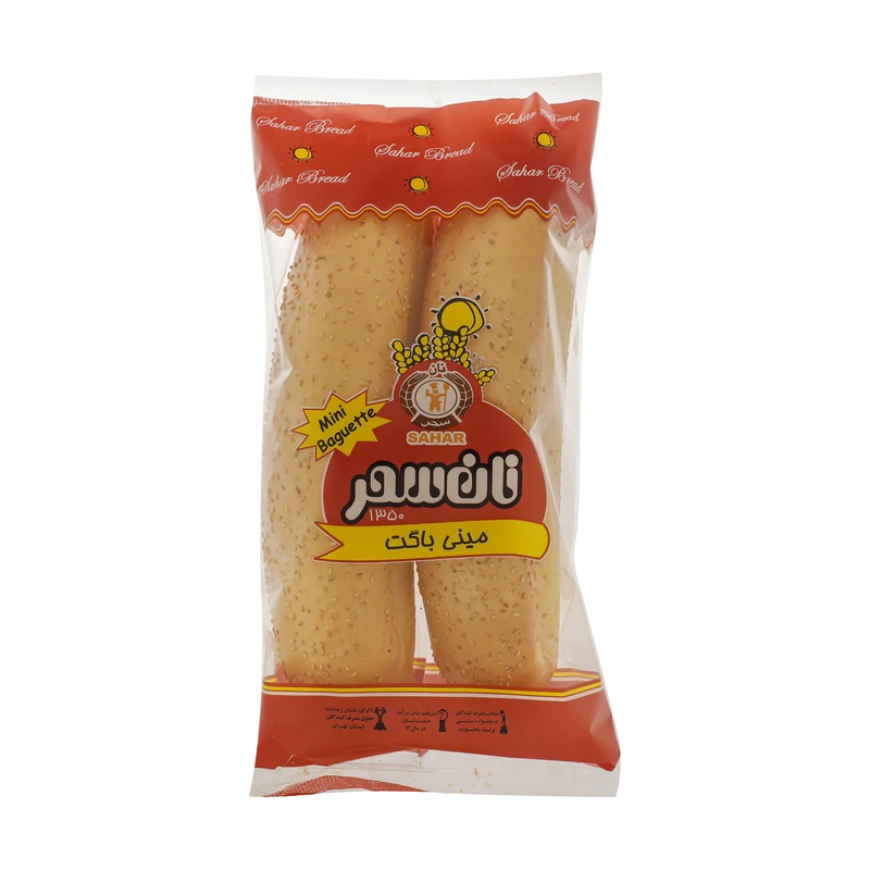 qualityq_90-6989 نان نیم باگت کنجدی 2 عددی نان سحر - 225 گرم - تصویر 1