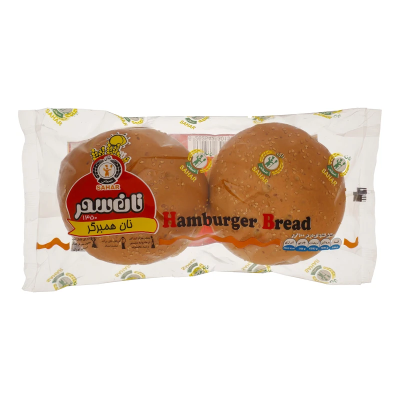 qualityq_90-7017 نان همبرگر رومال کنجدی نان سحر - 170 گرم بسته 2 عددي - تصویر 1