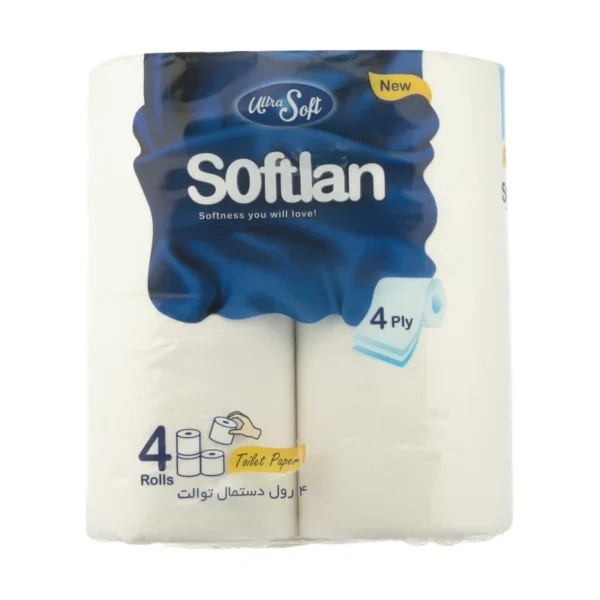 دستمال توالت سافتلن مدل ultra soft بسته 4 عددی
