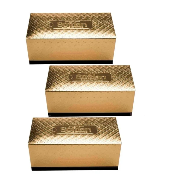 دستمال کاغذی 150 برگ سافتلن مدل زرین بسته 3 عددی