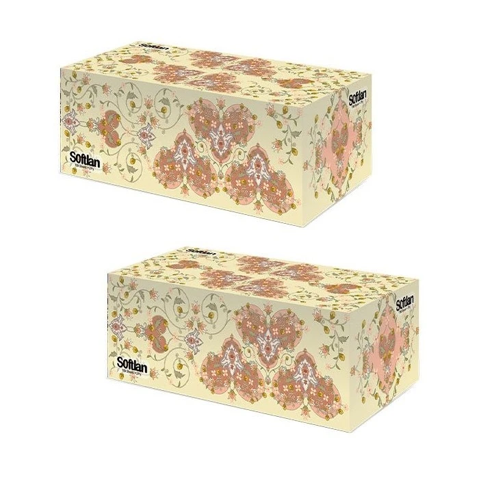 qualityq_90-7252 دستمال کاغذی 300 برگ سافتلن مدل نقش اولیا بسته 2 عددی - تصویر 1