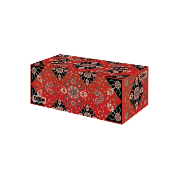 دستمال کاغذی 150 برگ دو لایه سافتلن مدل فرش ترکیبی