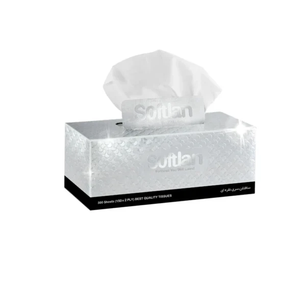 دستمال کاغذی 150 برگ دو لایه سافتلن مدل Silver